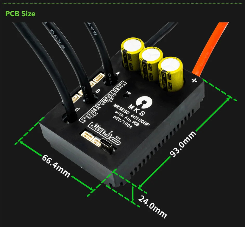 Makerbase VESC 60100 V2 60V 100A High Current With Alu PCB Based on VESC For E-Foil Fight Robot Surfboard AGV Robot