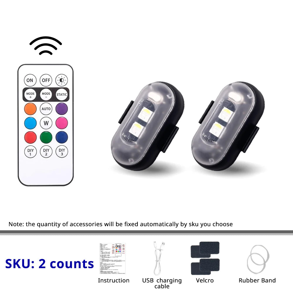 RGB Skateboard Scooter Light Underglow Kit Wireless Remote Control LED 8 Color Rechargeable Strobe Ambient Night Riding Decor