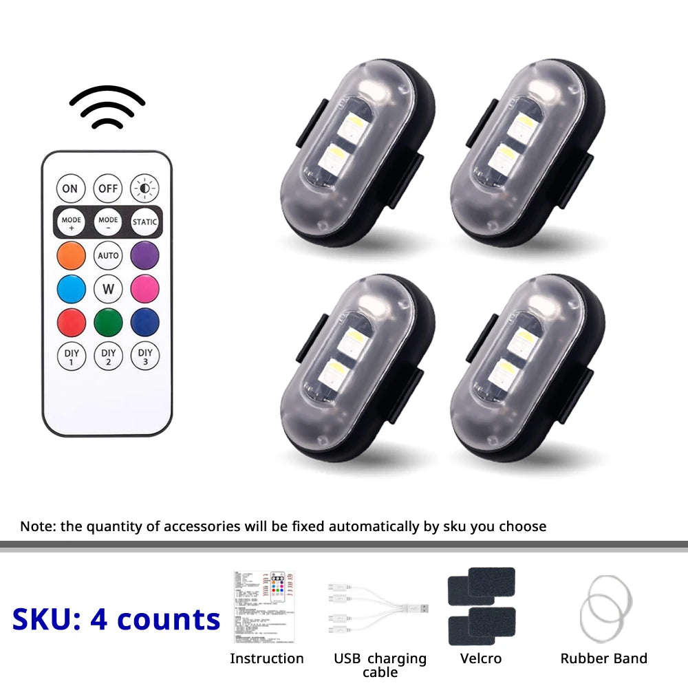 RGB Skateboard Scooter Light Underglow Kit Wireless Remote Control LED 8 Color Rechargeable Strobe Ambient Night Riding Decor