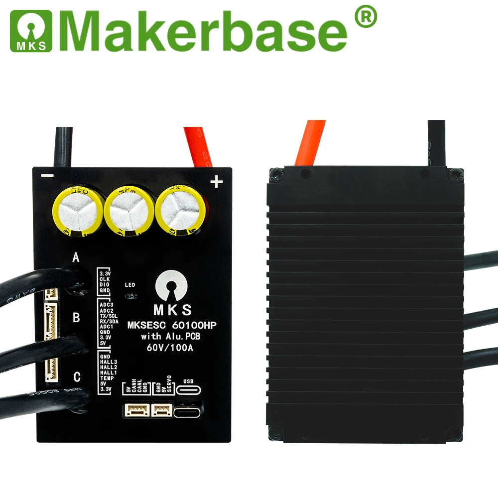 Makerbase VESC 60100 V2 60V 100A High Current With Alu PCB Based on VESC For E-Foil Fight Robot Surfboard AGV Robot