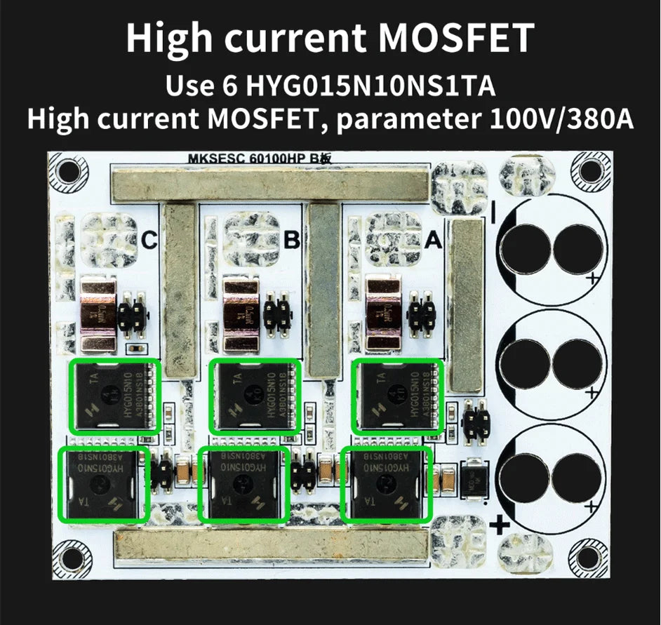Makerbase VESC 60100 V2 60V 100A High Current With Alu PCB Based on VESC For E-Foil Fight Robot Surfboard AGV Robot