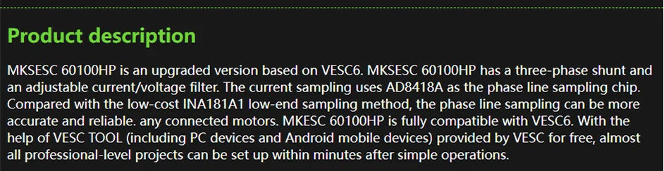 Makerbase VESC 60100 V2 60V 100A High Current With Alu PCB Based on VESC For E-Foil Fight Robot Surfboard AGV Robot