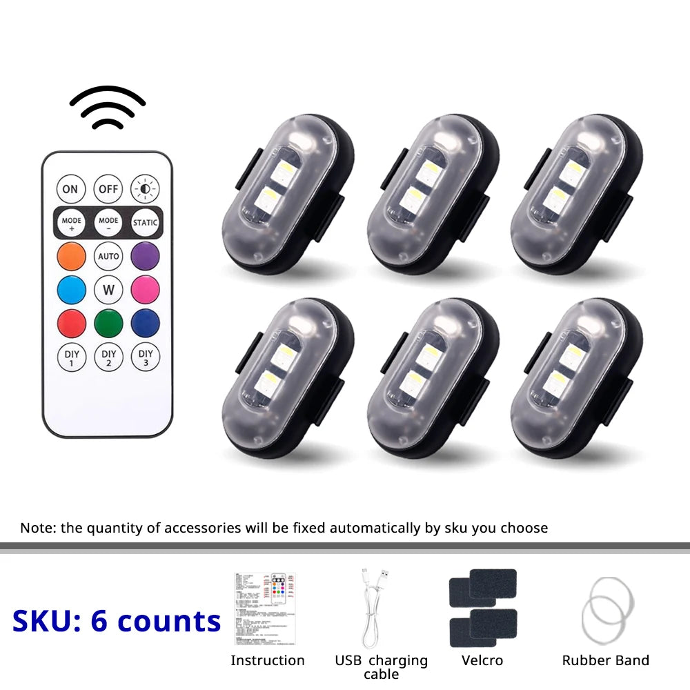 RGB Skateboard Scooter Light Underglow Kit Wireless Remote Control LED 8 Color Rechargeable Strobe Ambient Night Riding Decor