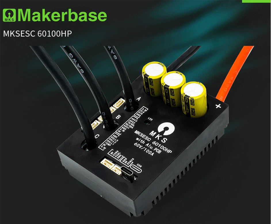 Makerbase VESC 60100 V2 60V 100A High Current With Alu PCB Based on VESC For E-Foil Fight Robot Surfboard AGV Robot