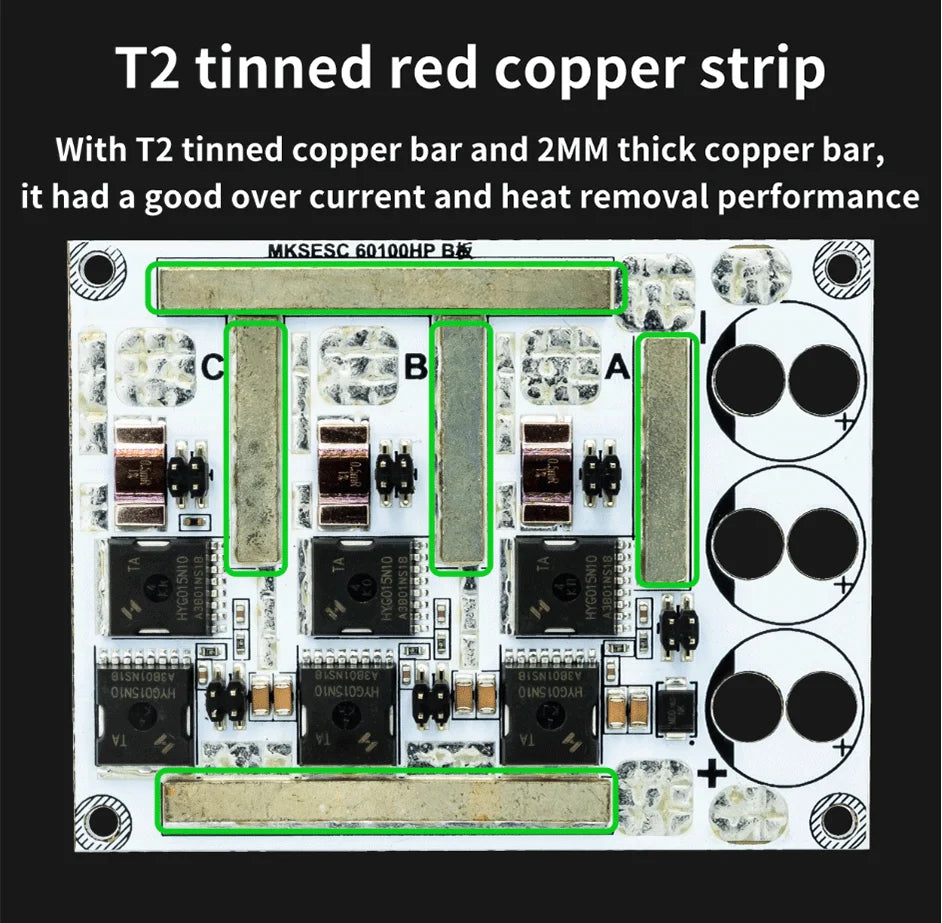 Makerbase VESC 60100 V2 60V 100A High Current With Alu PCB Based on VESC For E-Foil Fight Robot Surfboard AGV Robot