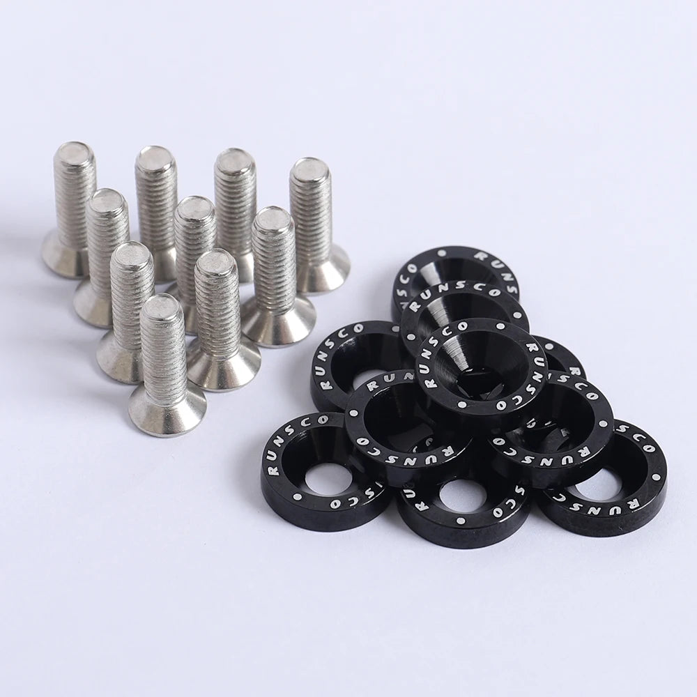 Aluminum M6 Fender Washers and Bolt License Plate Frame Washer Bolts For Honda Nissan Bmw 10Pcs/Pack