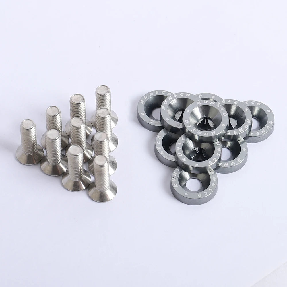 Aluminum M6 Fender Washers and Bolt License Plate Frame Washer Bolts For Honda Nissan Bmw 10Pcs/Pack