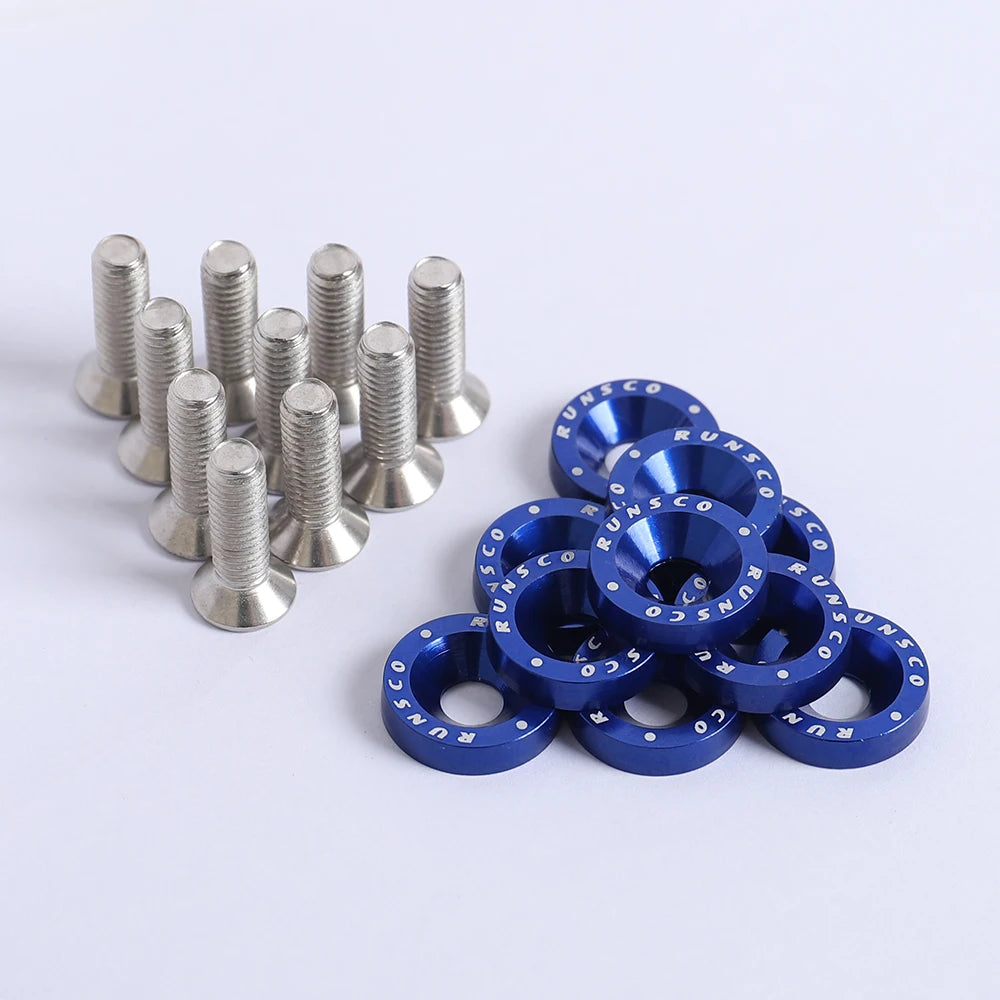 Aluminum M6 Fender Washers and Bolt License Plate Frame Washer Bolts For Honda Nissan Bmw 10Pcs/Pack