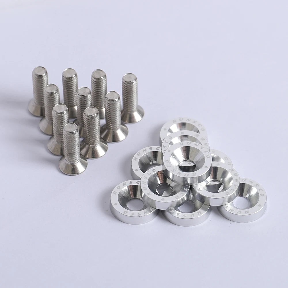 Aluminum M6 Fender Washers and Bolt License Plate Frame Washer Bolts For Honda Nissan Bmw 10Pcs/Pack