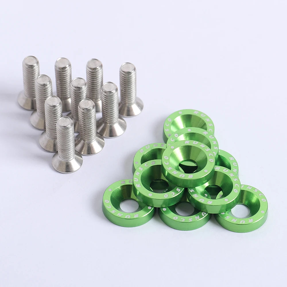 Aluminum M6 Fender Washers and Bolt License Plate Frame Washer Bolts For Honda Nissan Bmw 10Pcs/Pack