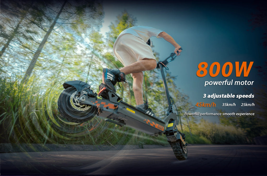 Kukirin G2 Foldable Electric Scooter 800W Brushless Motor 48V 15.6Ah Battery 10-inch Tire 45km/h Max Speed 55km Range
