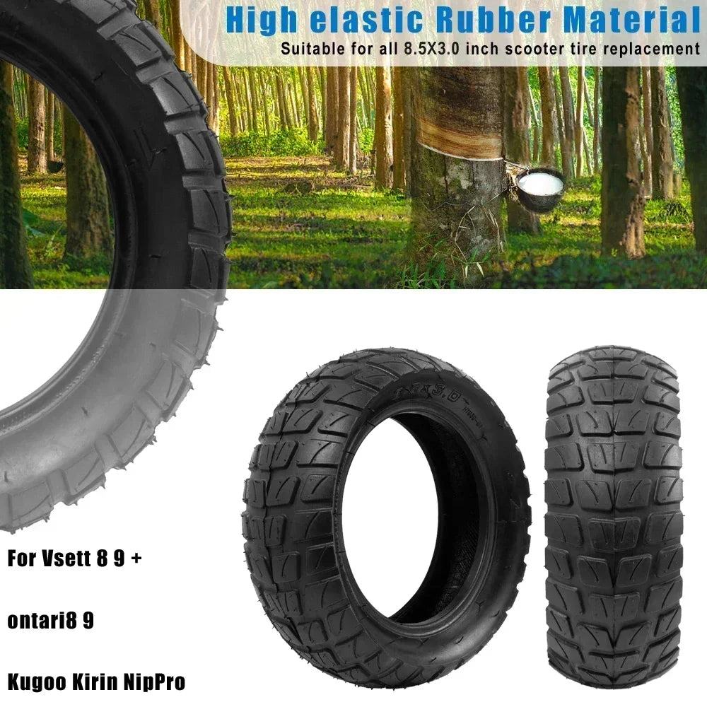 8.5x3.0 Pneumatic Electric Scooter Outer Tire for Vsett 8 9+ Zero 8 9 Kugoo Kirin G2 Pro 8 1/2x2(50-134) Inflatable Tyre 8.5Inch