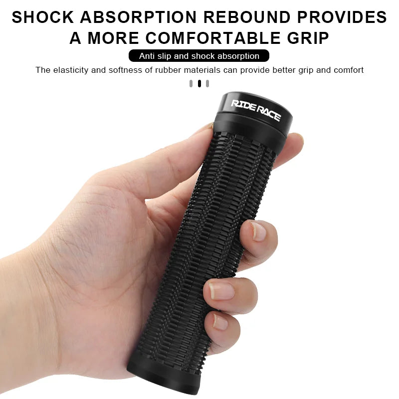 RIDERACE Bicycle Grips Lock on Mountain Bike Handle Bar Cover Ergonomic Mixed Color Shockproof TPR Rubber Cycling Handlebar Grip
