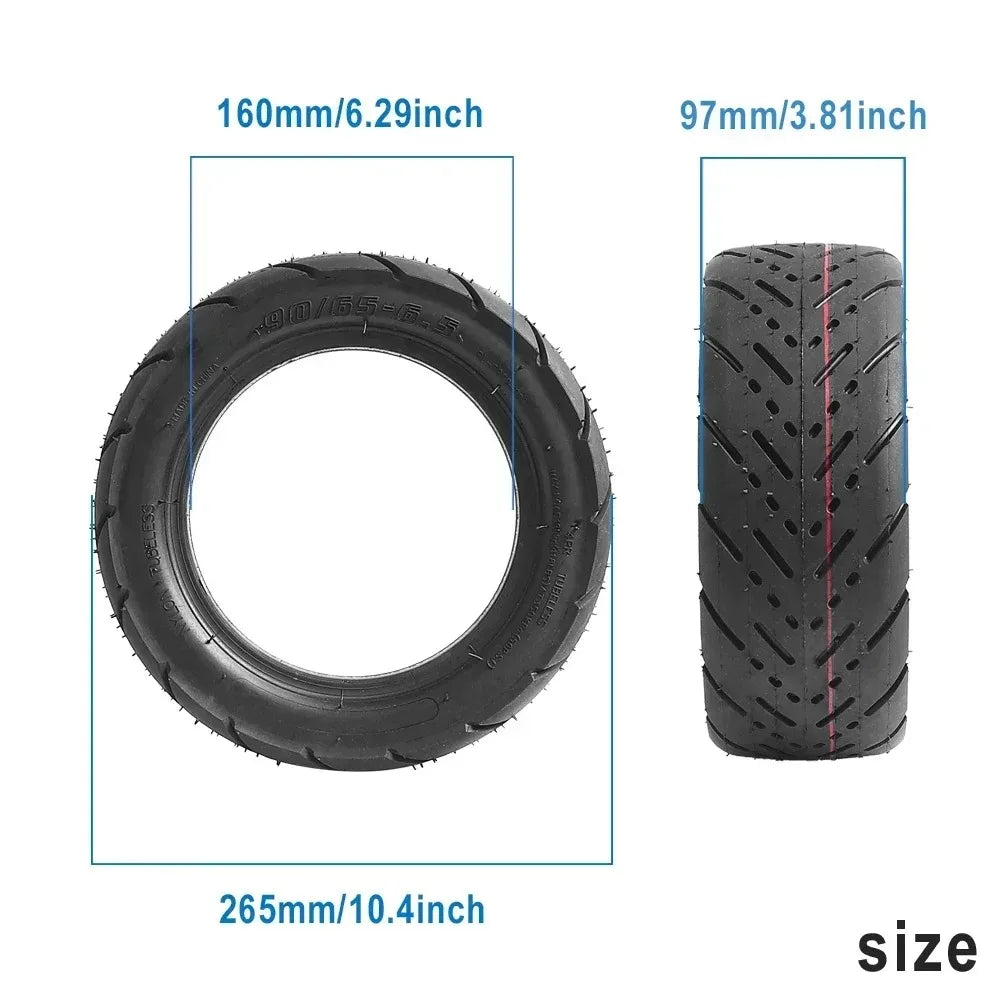 90/65-6.5 Front Rear Wheel Tubeless Tire for Kukirin G4 11 Inch Off-road Tyre Replacement Parts Electric Scooter Accessories