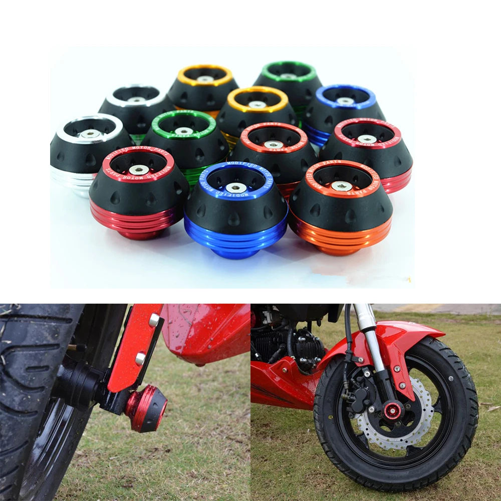 New Universal Motorcycle Wheel Protection Crash Pad Motorbike Crash Protectors Alloy Motocross Falling Front Fork Slider Cups