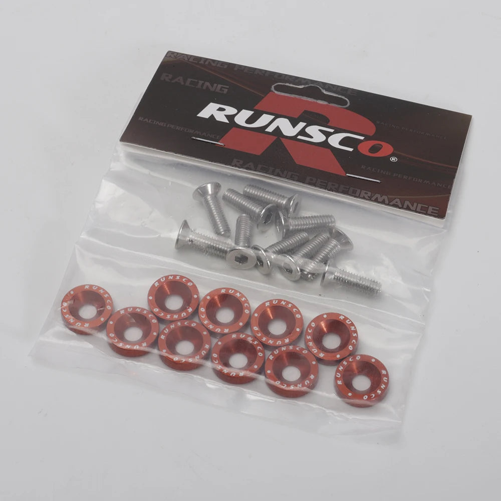 Aluminum M6 Fender Washers and Bolt License Plate Frame Washer Bolts For Honda Nissan Bmw 10Pcs/Pack