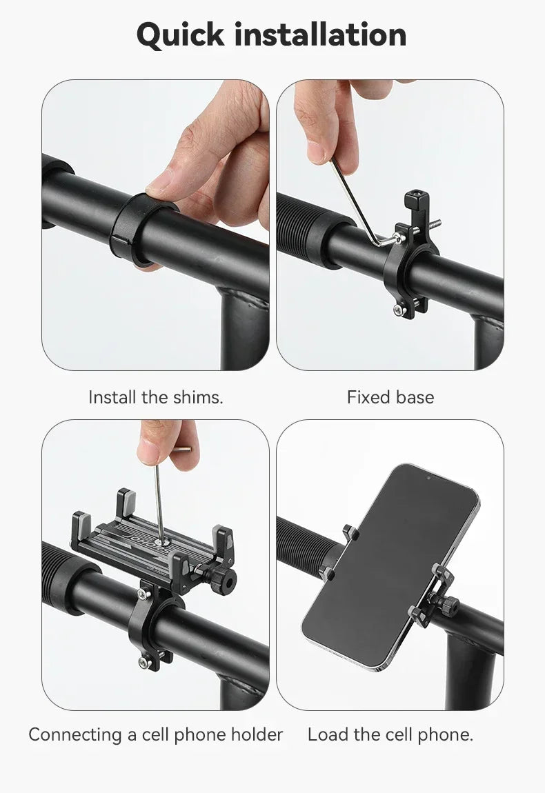 Motorcycle Phone Holder Electric Bicycle Smartphone CNC Aluminum Alloy Bracket Four Claws  Bike Phone Stand for iPhone Samsung