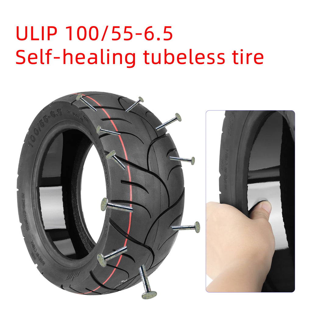 Ulip 11 Inch 100/55-6.5 Self-healing Tubeless Tire For Electric Scooter Front & Rear Built Self-repair Glue Explosion-Proof Tyre