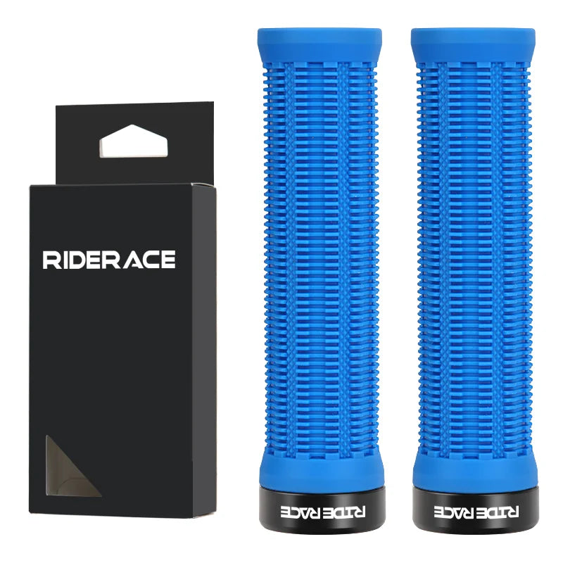 RIDERACE Bicycle Grips Lock on Mountain Bike Handle Bar Cover Ergonomic Mixed Color Shockproof TPR Rubber Cycling Handlebar Grip