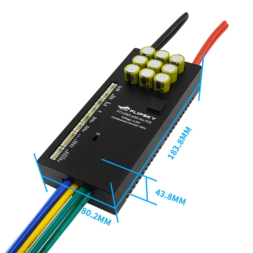 Flipsky FT110KS High Voltage ESC 110V 300A With Aluminum PCB NON-VESC For Electric Skateboard Scooter Ebike Speed Controller