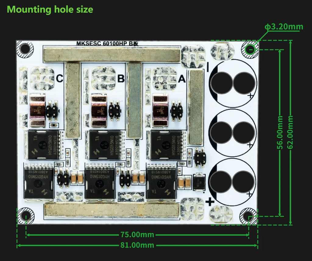 Makerbase VESC 60100 V2 60V 100A High Current With Alu PCB Based on VESC For E-Foil Fight Robot Surfboard AGV Robot