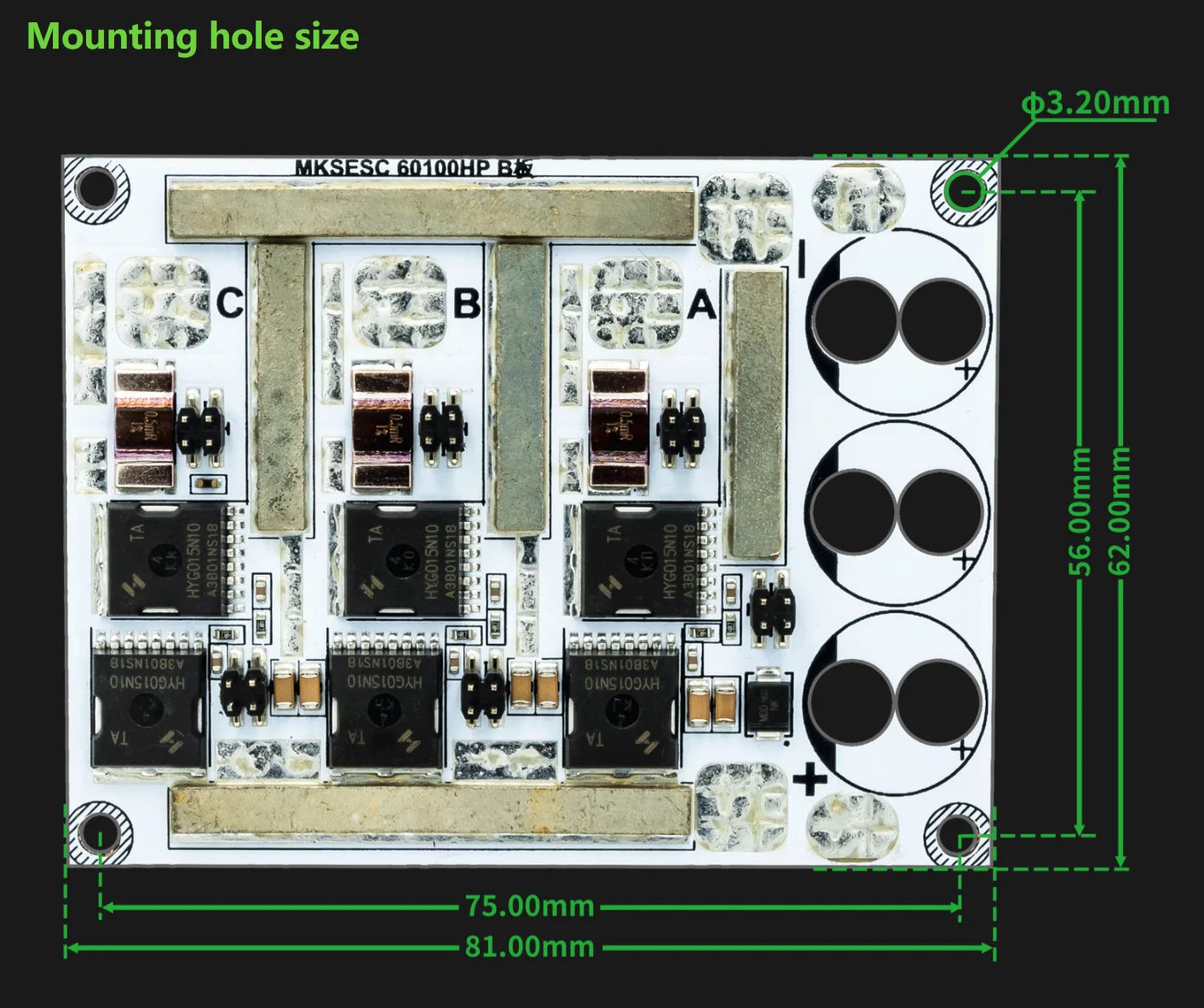 Makerbase VESC 60100 V2 60V 100A High Current With Alu PCB Based on VESC For E-Foil Fight Robot Surfboard AGV Robot