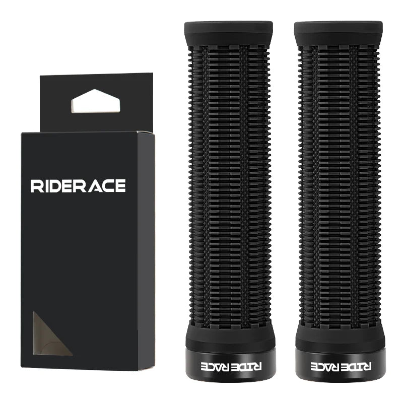 RIDERACE Bicycle Grips Lock on Mountain Bike Handle Bar Cover Ergonomic Mixed Color Shockproof TPR Rubber Cycling Handlebar Grip