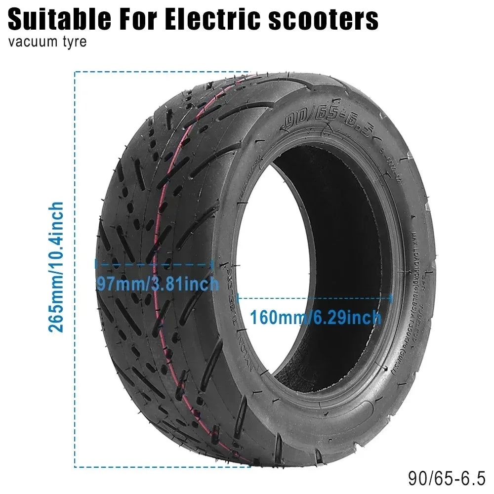 90/65-6.5 Front Rear Wheel Tubeless Tire for Kukirin G4 11 Inch Off-road Tyre Replacement Parts Electric Scooter Accessories