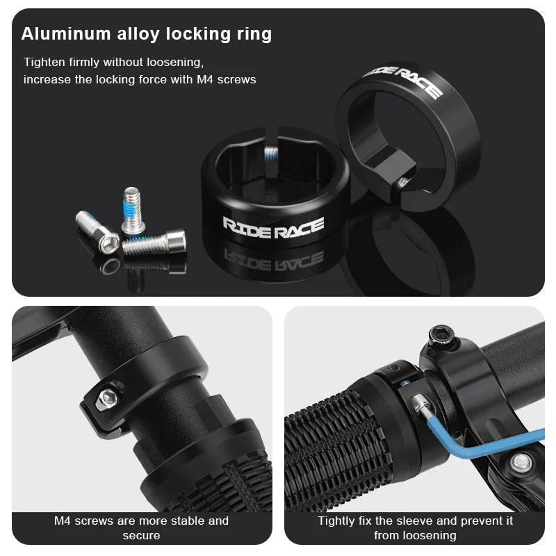 RIDERACE Bicycle Grips Lock on Mountain Bike Handle Bar Cover Ergonomic Mixed Color Shockproof TPR Rubber Cycling Handlebar Grip