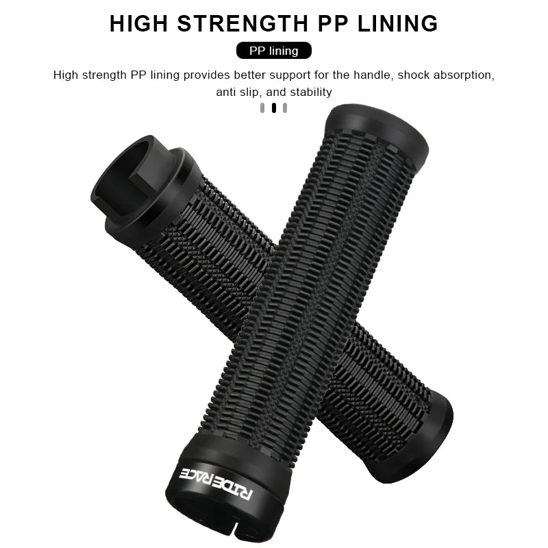 RIDERACE Bicycle Grips Lock on Mountain Bike Handle Bar Cover Ergonomic Mixed Color Shockproof TPR Rubber Cycling Handlebar Grip