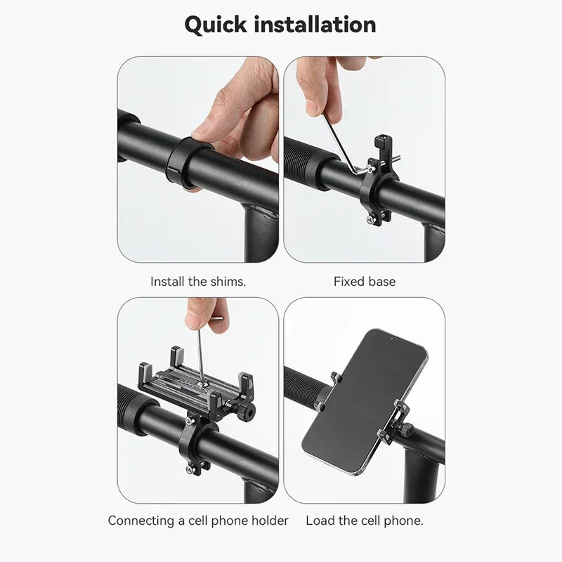 Motorcycle Phone Holder Electric Bicycle Smartphone CNC Aluminum Alloy Bracket Four Claws  Bike Phone Stand for iPhone Samsung